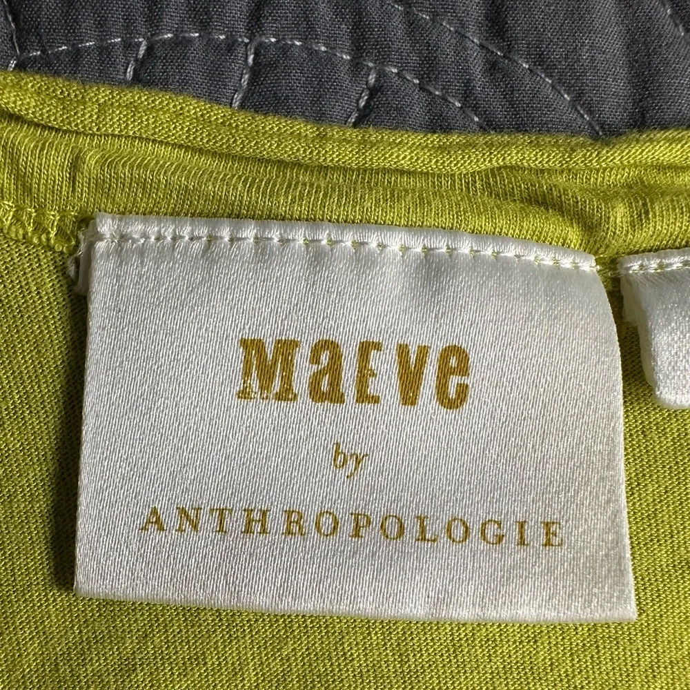 Maeve By Anthropologie Women’s Lime Green Ruffle Sleeve Top Size XS - Picture 6 of 8